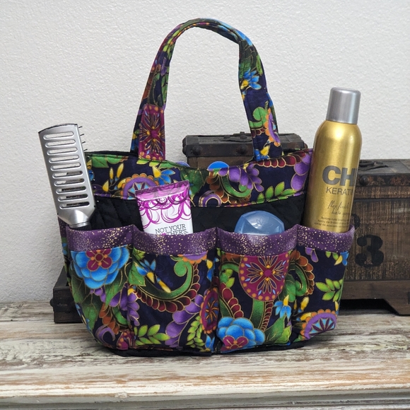 Hand Crafted Floral Design Bingo/Tote Bag 100% Cotton - Picture 2 of 6